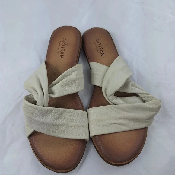 ARTISAN Crafted By Zigi Womens Leather Enida Off White Sandals Size 10 - Picture 8 of 10